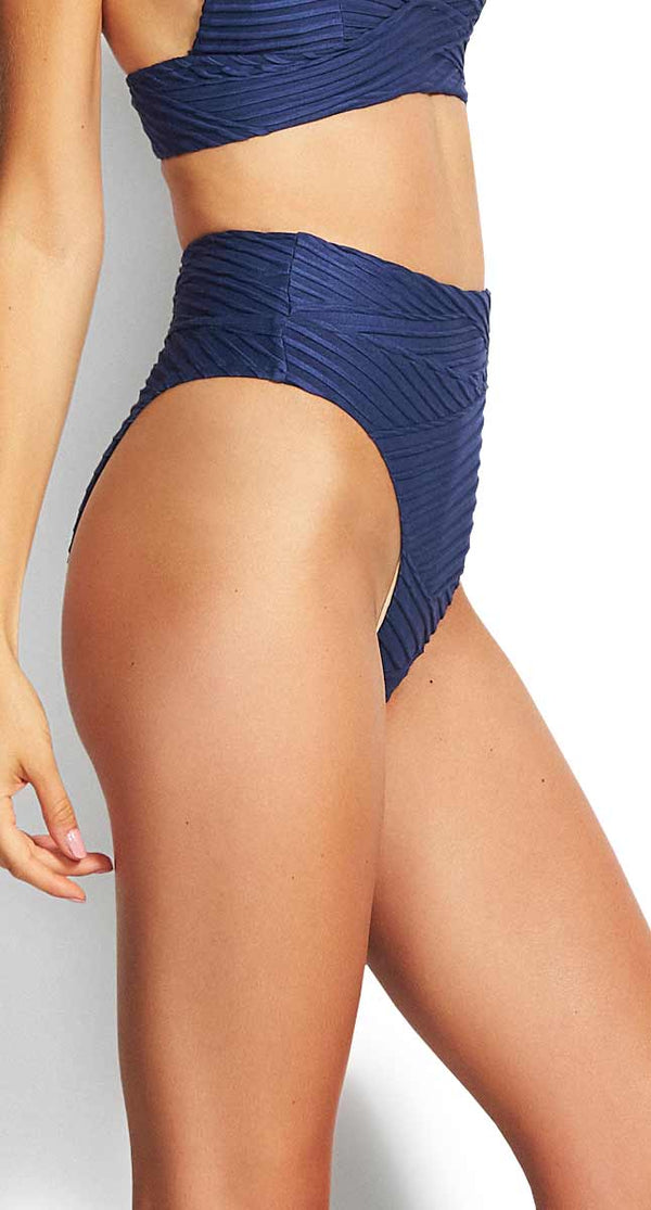 Seafolly Freshwater Hi Rise Wide Band Bikini Pant Carla Swimwear