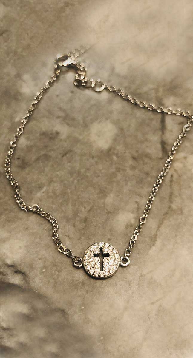 Petite Cross Bracelet - Silver