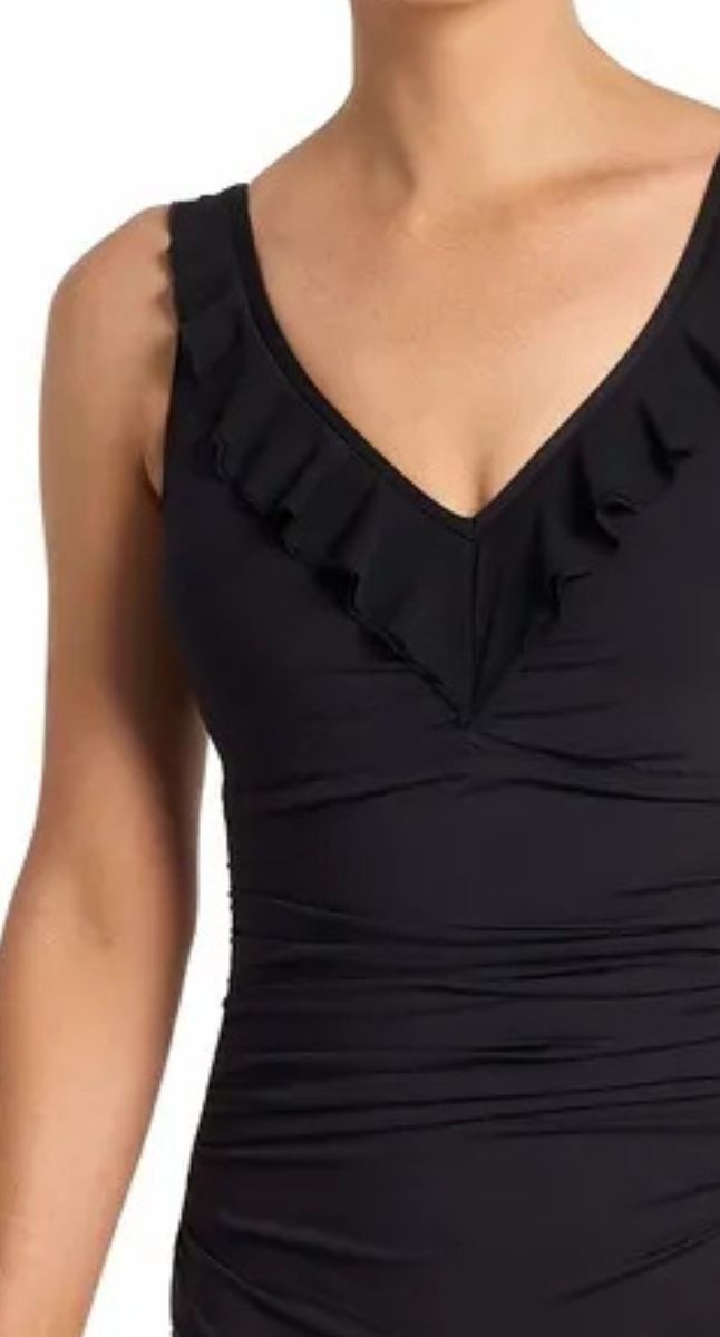 Cosmopolitan DDE Ruch Mesh Frill One Piece Swimsuit Blk