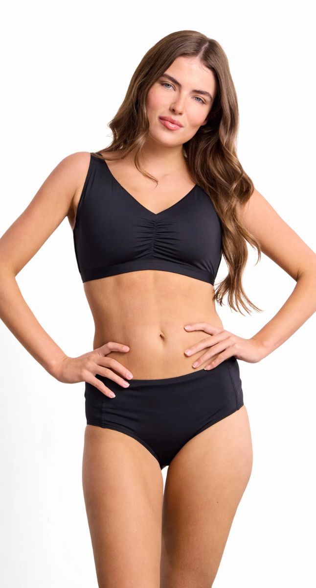 Basix F/G Ruched Bra - Black