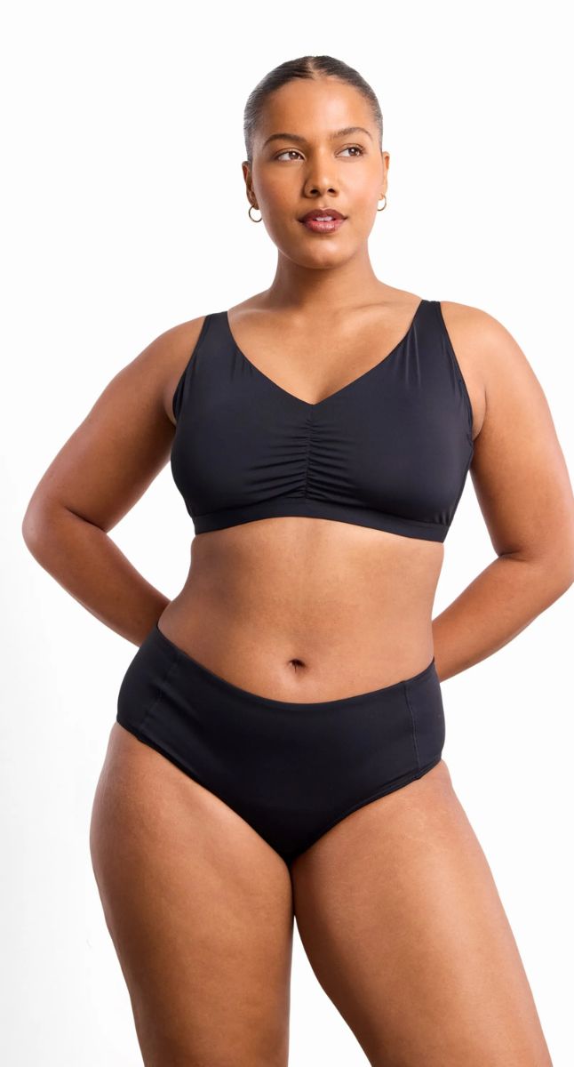 Basix F/G Ruched Bra - Black