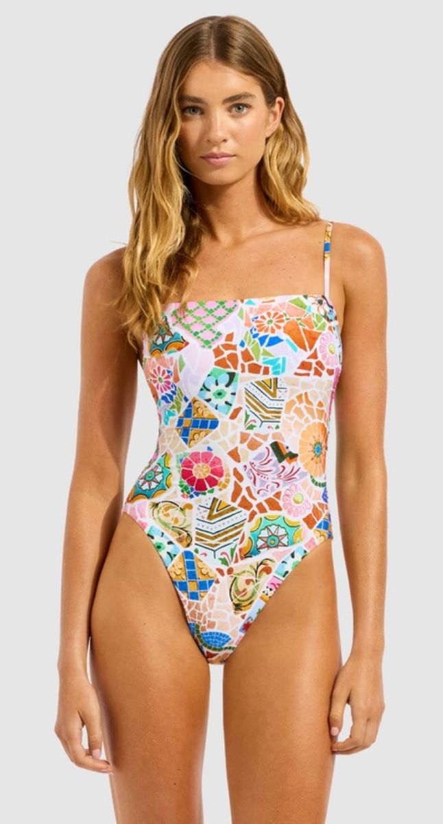 Beach Boheme Square Neck Swimwear - One Piece
