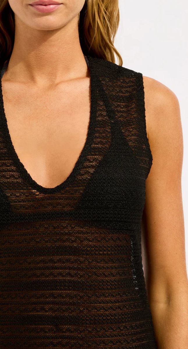 Beachedit Plunge Front Mesh Cover Up