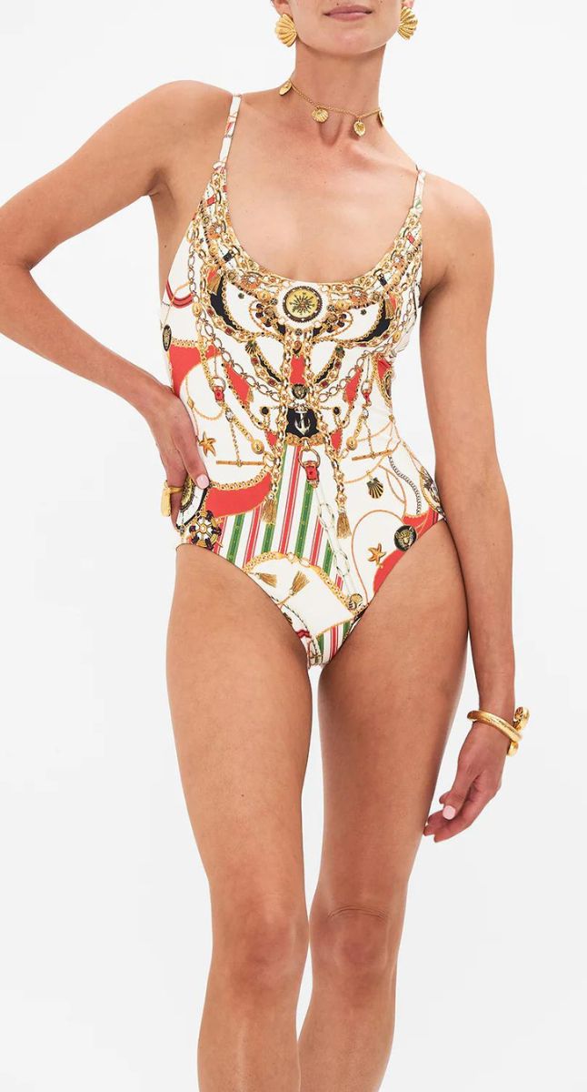 Camilla Saluti Summertime Scoop neck One Piece with buttons