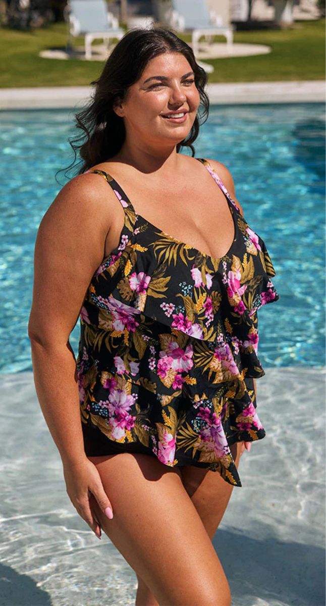 Capriosca Carribean Cholrine Resistant 3 Tier Tankini Top