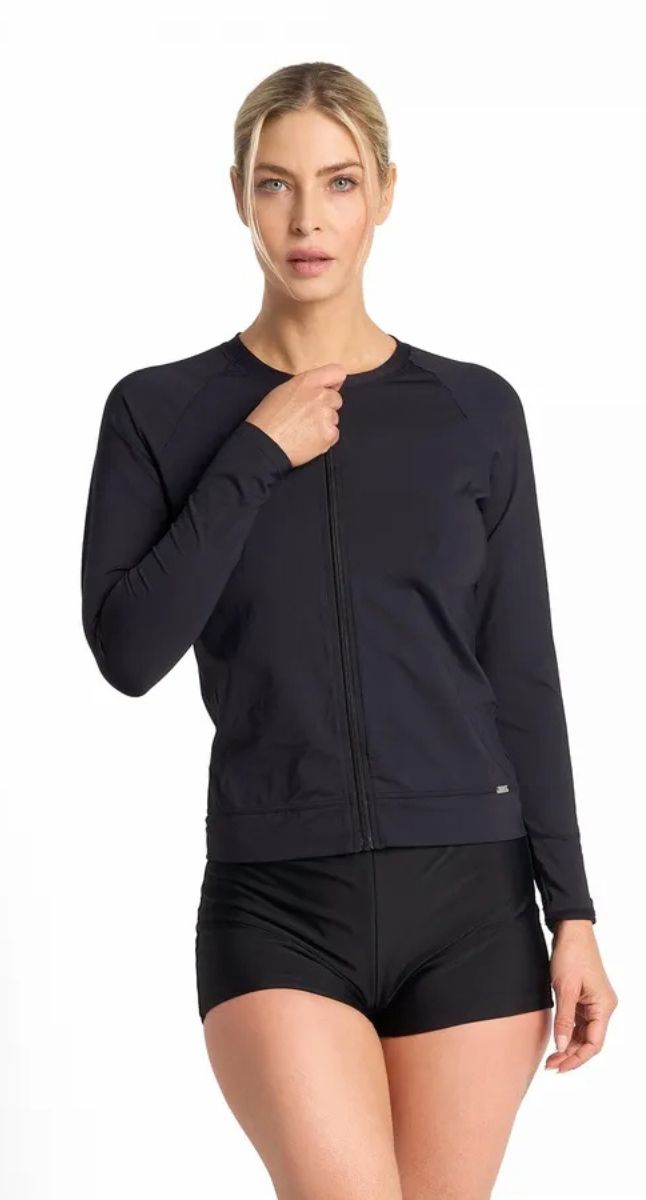 Cosmopolitan Zip Rashie - Black