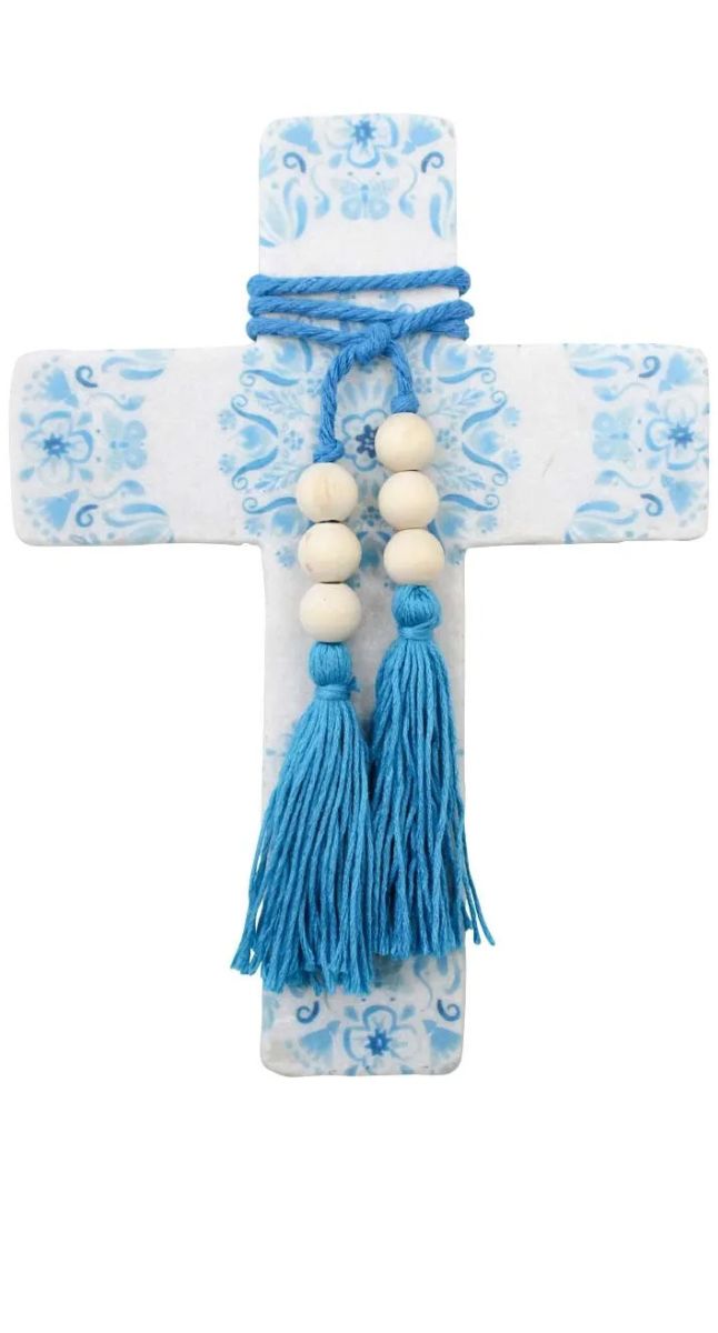 Cross Lrg Mandala Poetry Blue