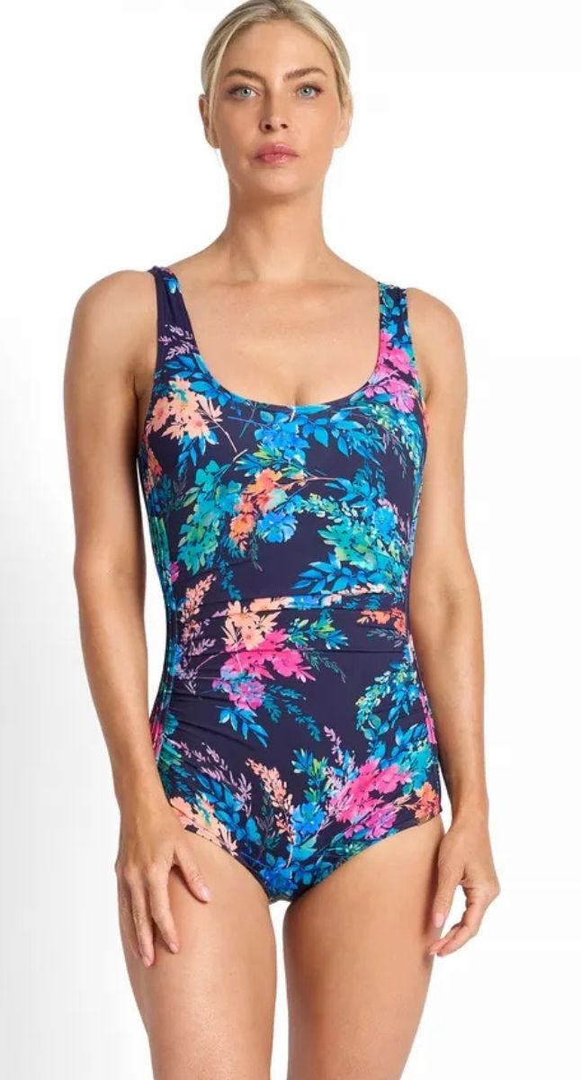 Fresia Pintuck Mastectomy suitable One Piece Swimsuit - Navy