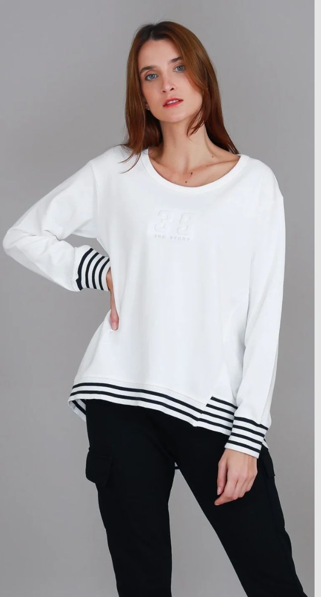 Gwyneth Striped Rib Sweater Top