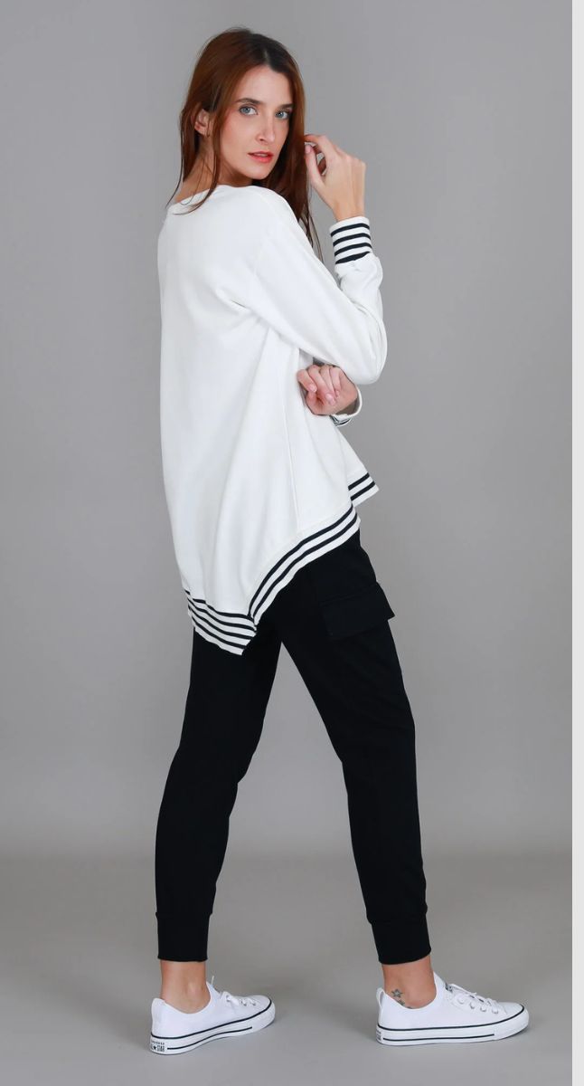 Gwyneth Striped Rib Sweater Top