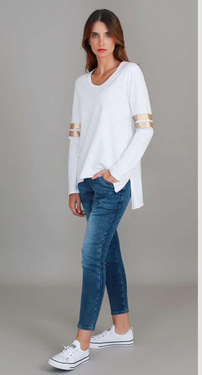 Kiara Twin Gold Stripe Tee