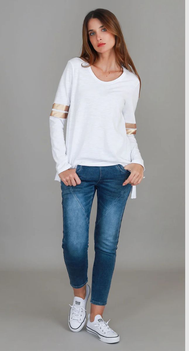 Kiara Twin Gold Stripe Tee