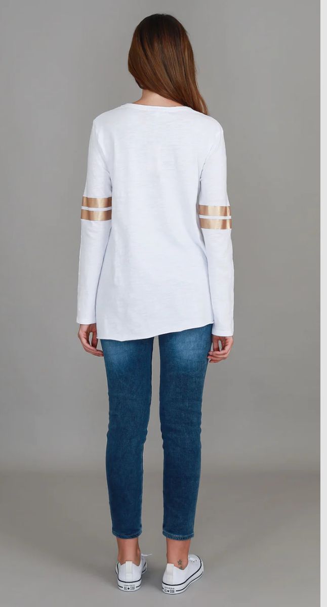 Kiara Twin Gold Stripe Tee