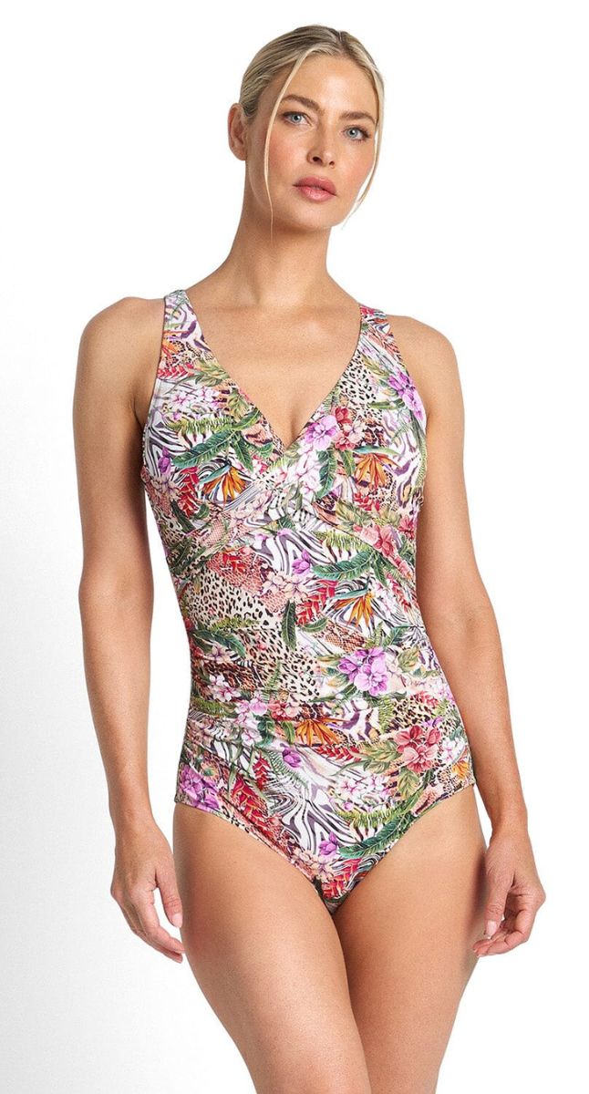 Lilymaze DD/E Twist Front One Piece Swimsuit - Skin