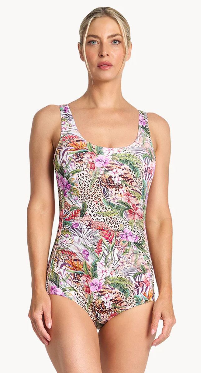 Lilymaze Pintuck Mastectomy suitable One Piece Swimsuit - Skin