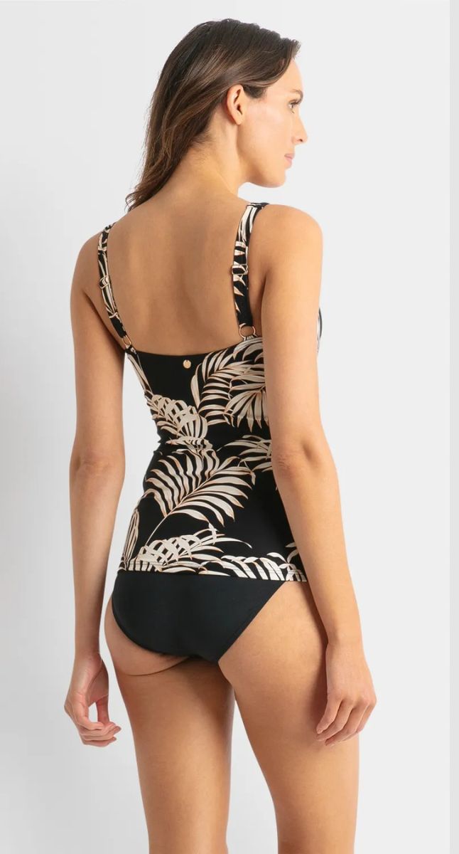 Mae F/G Ruched Singlet - Black