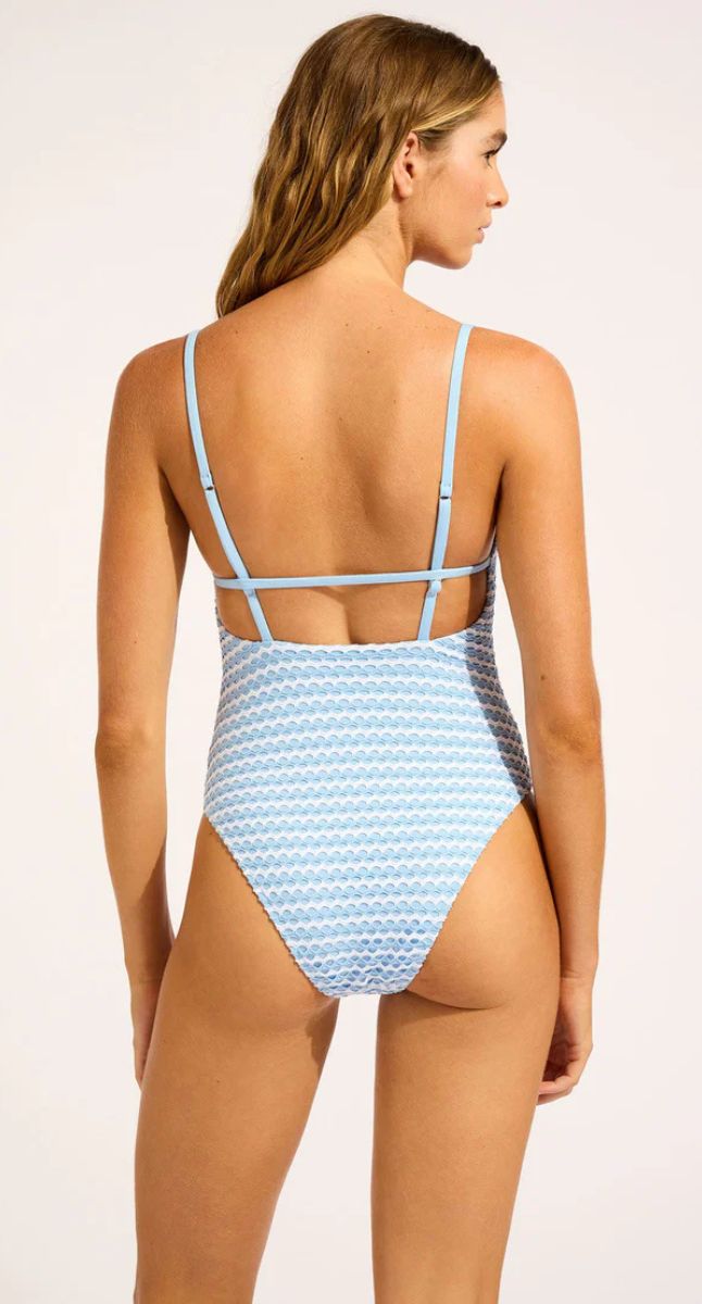 Seafolly Mesh Effect V Neck One Piece