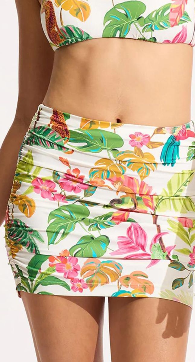 Seafolly Tropica Ruched Side Pull-On Skirt