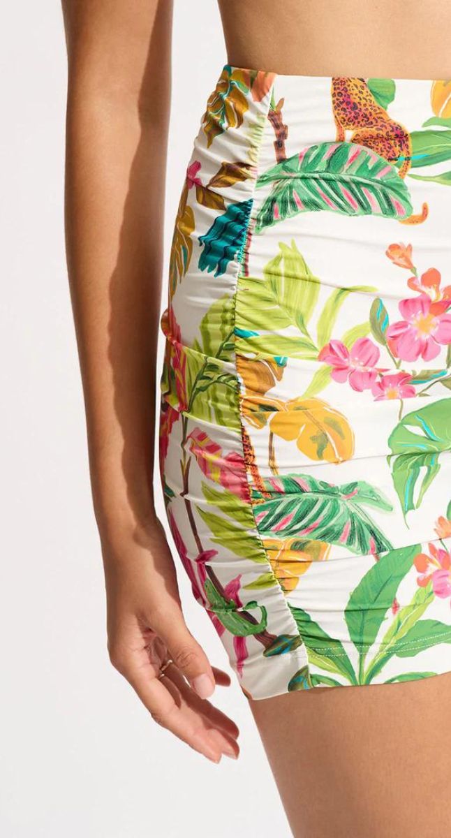 Seafolly Tropica Ruched Side Pull-On Skirt