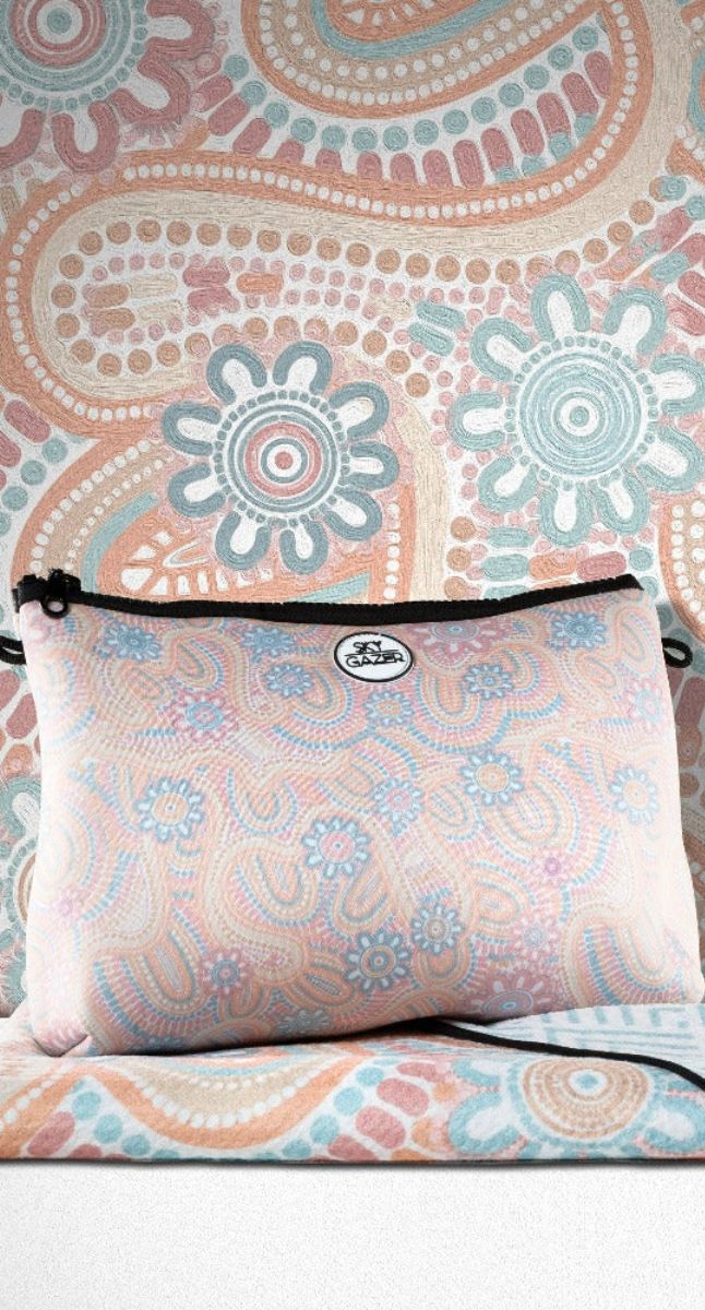 Sky Gazer Luxury beach Towel in Pouch - Malua