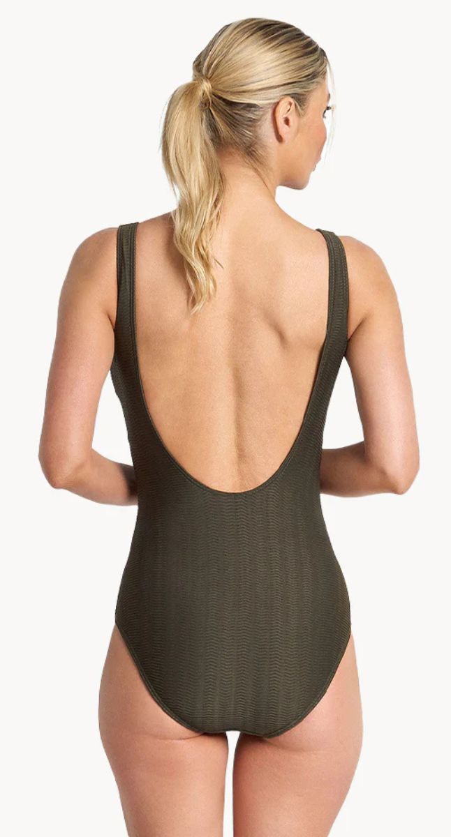 Sky High Buckle One Piece Swimsuit - Aqua