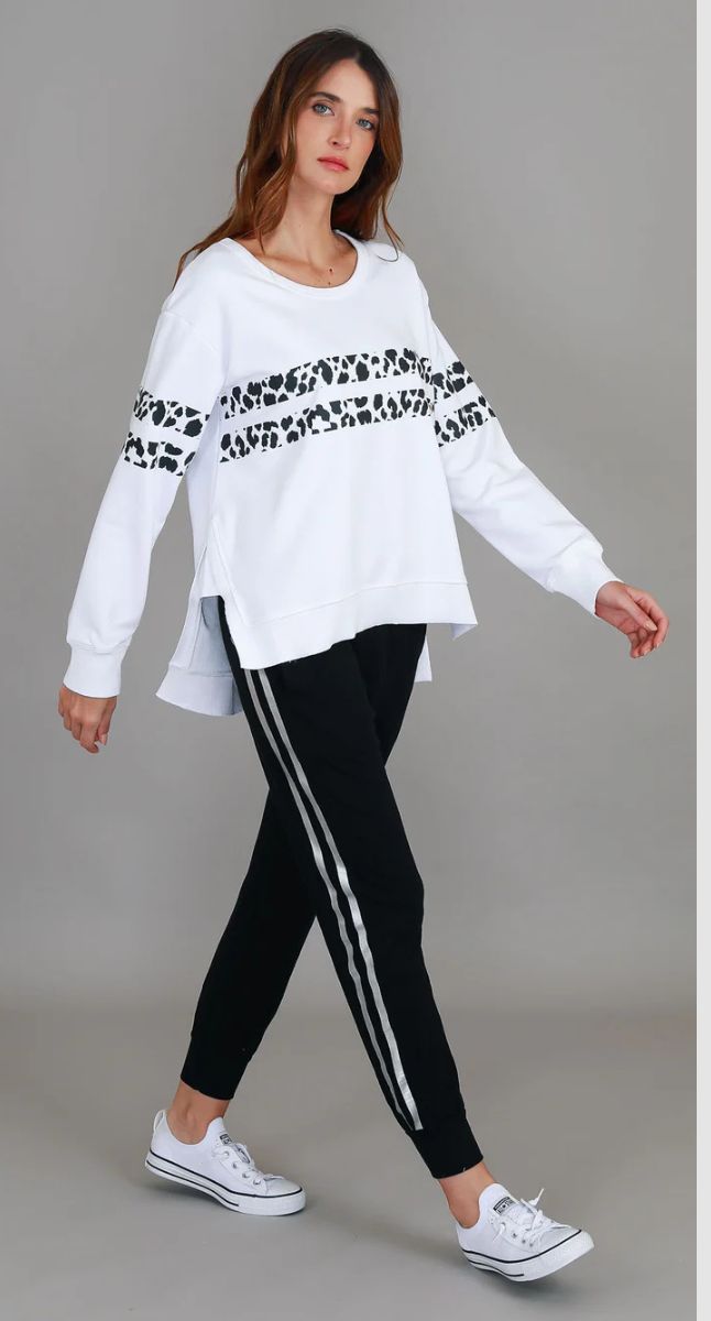 Theresa Leopard Stripe Sweater