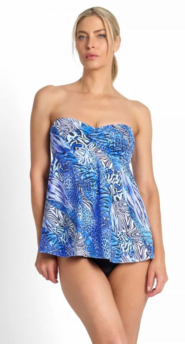 Tigeress Bandeau Swing Singlet - Navy