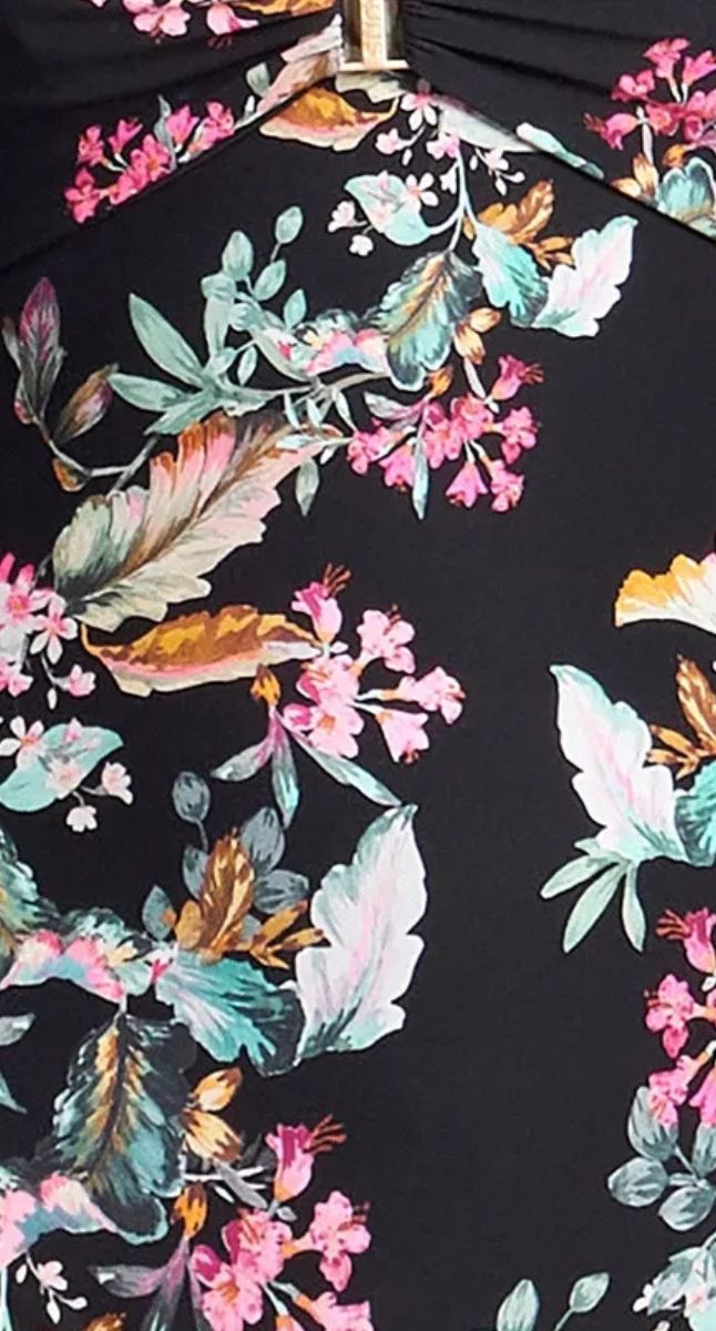 Viola Bar Halter One Piece Swimsuit - Black