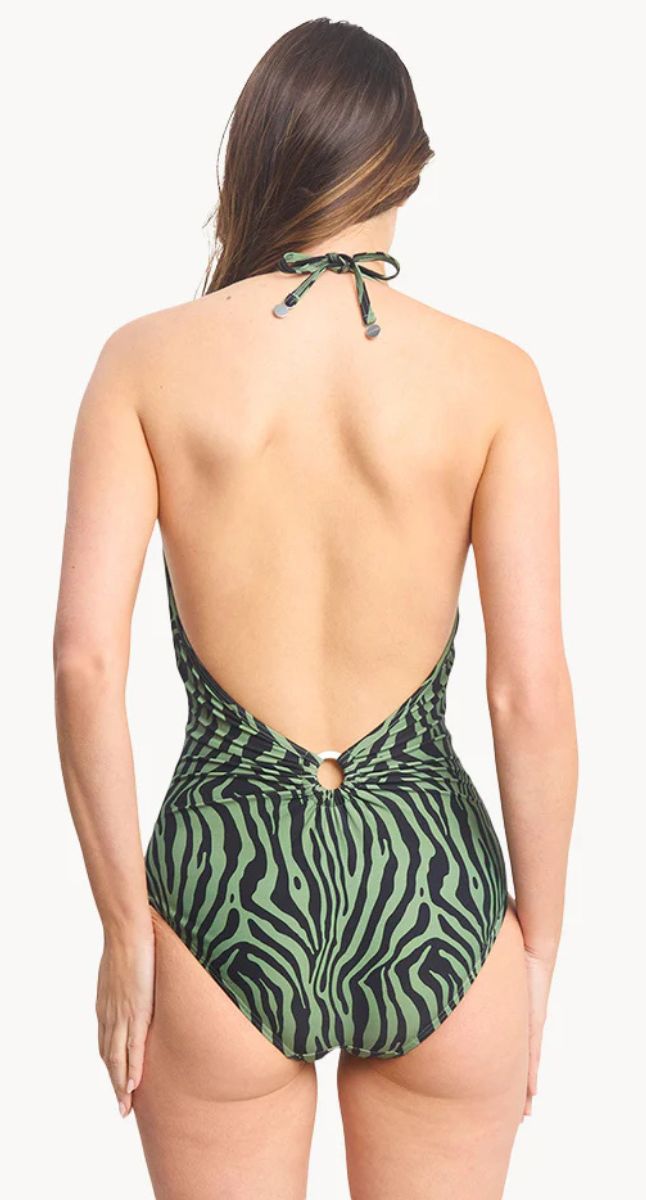 Zena Double Ring One Piece Swimsuit - Black