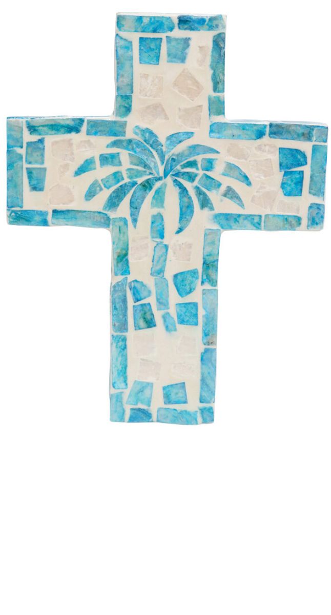 Cross Med Palm Aqua