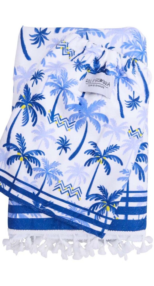 Kids Towel Poncho Palms