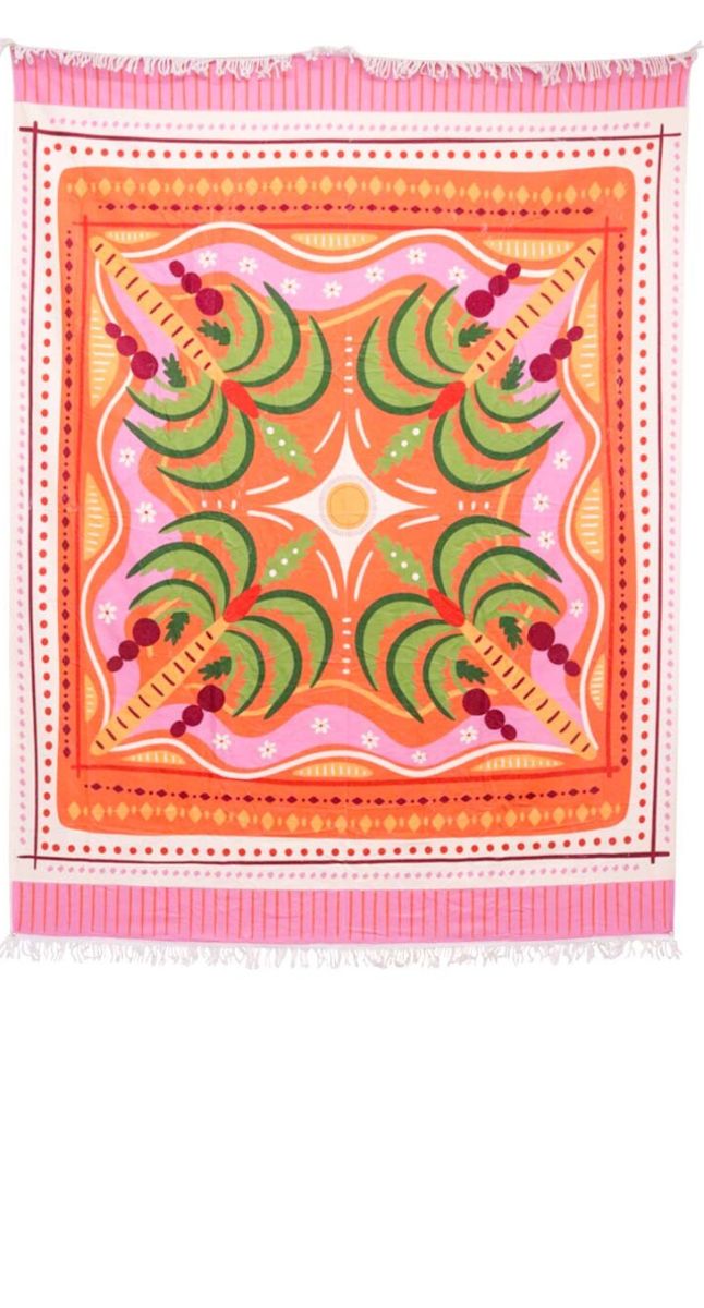 XL Beach Towel Palm Pinks