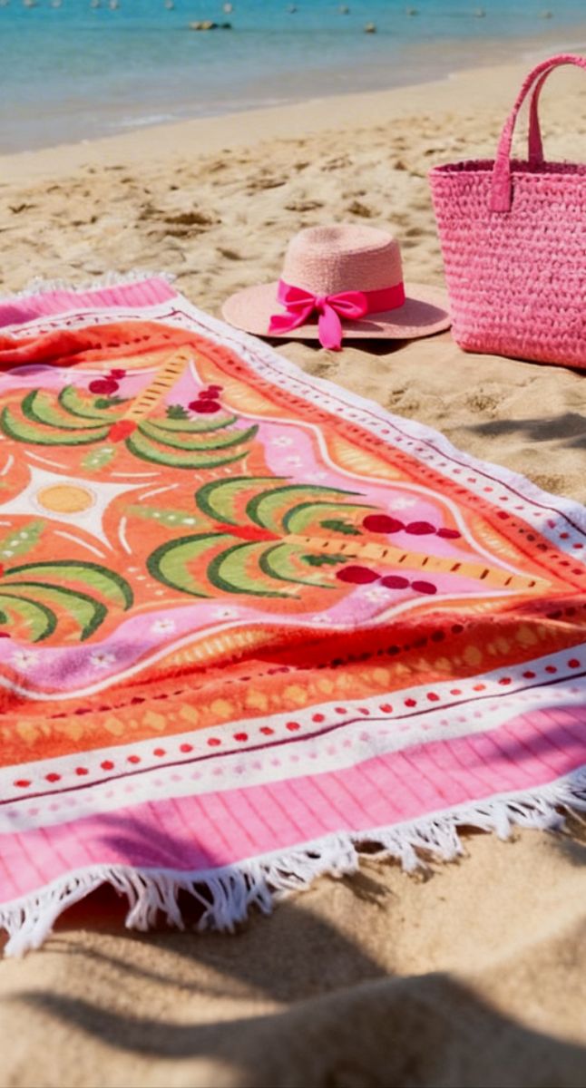 XL Beach Towel Palm Pinks
