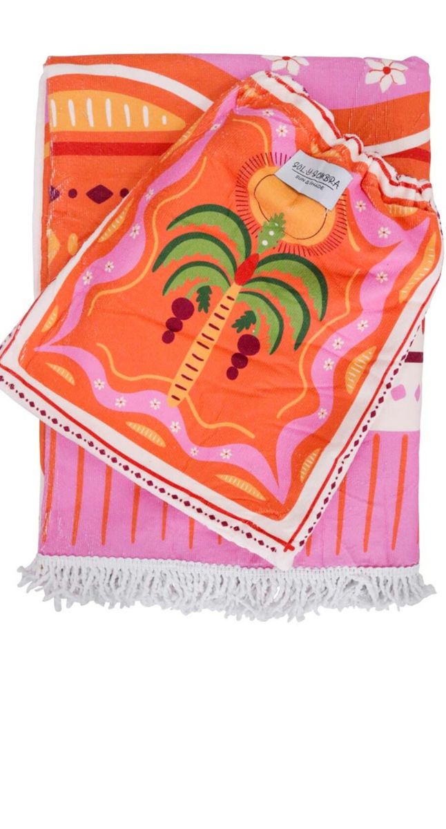 XL Beach Towel Palm Pinks