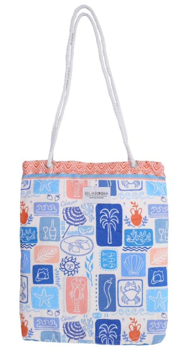 Beach Towel in Bag Tiles