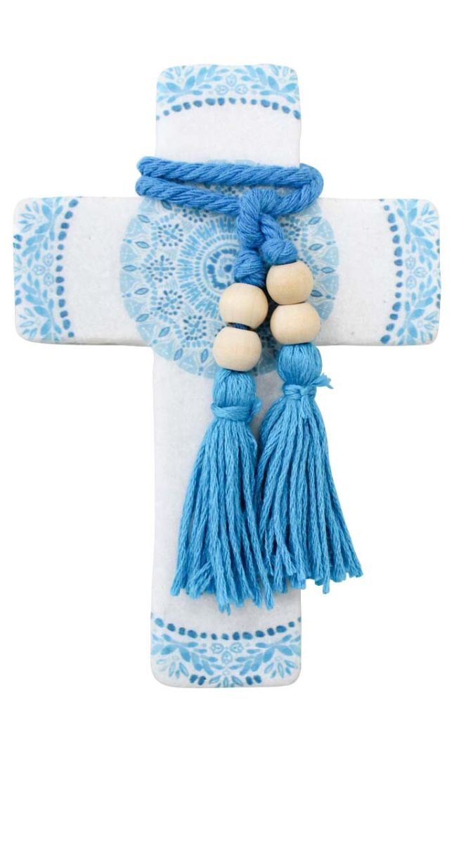 Cross Sml Mandala Poetry Blue