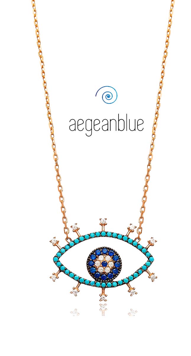 aegeanblue Goddess Iris Eye Pendant Necklace