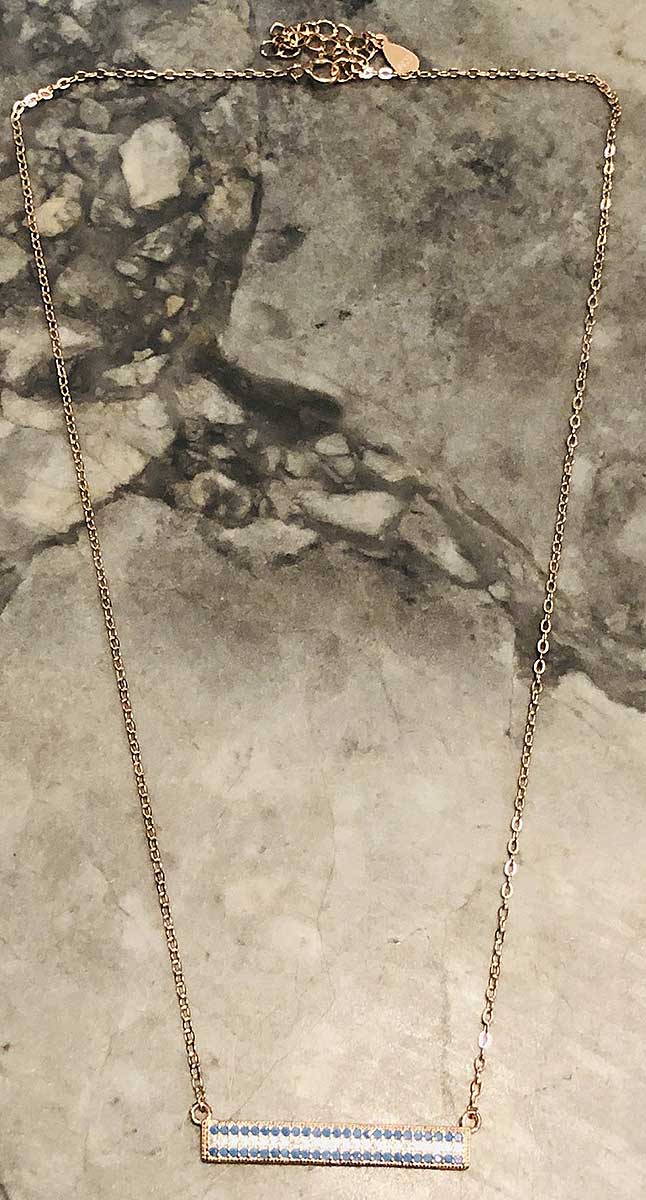 Aspros Gialos Bar Necklace - Sterling Silver 925
