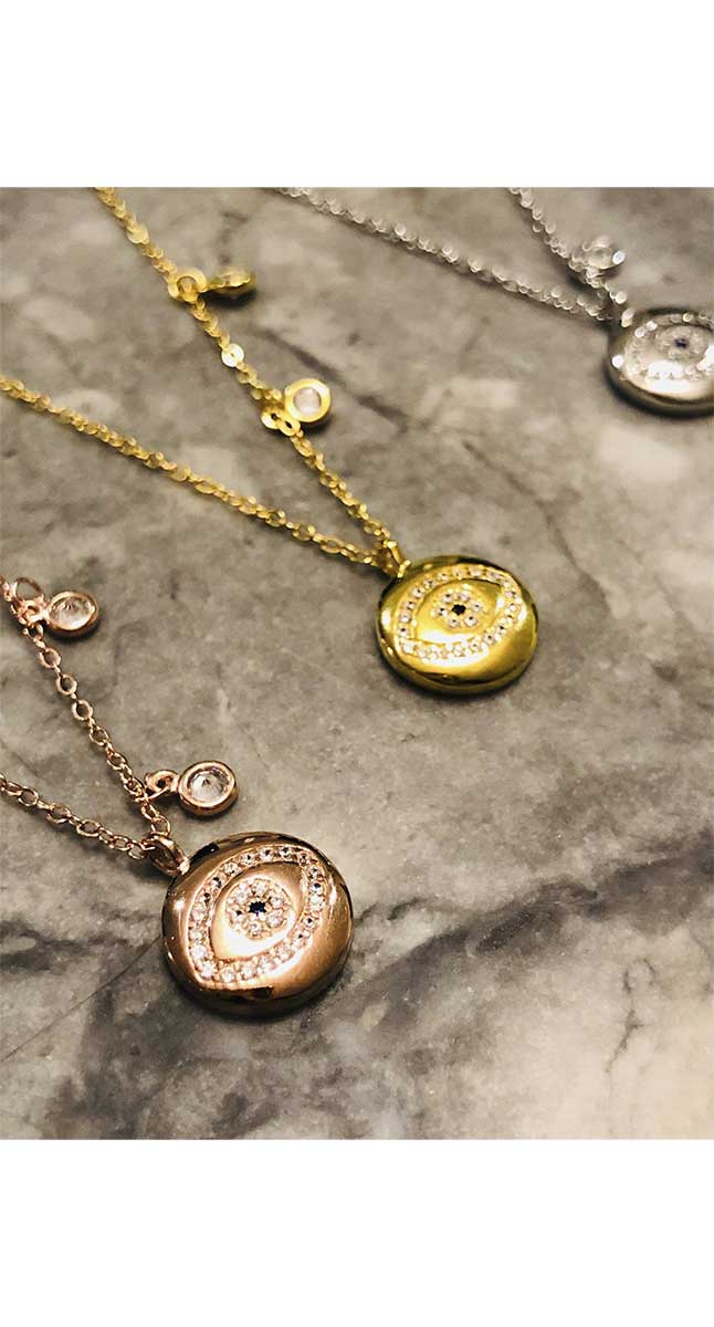 Athenas Eye Necklace - Rose Gold