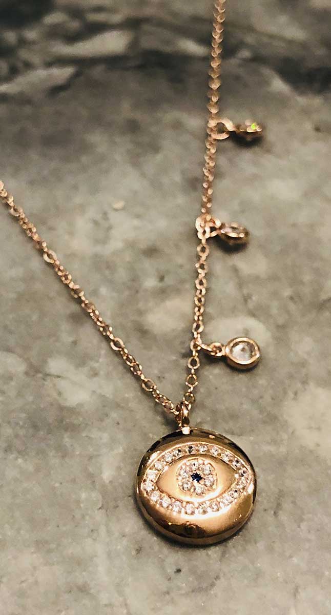 Athenas Eye Necklace - Rose Gold