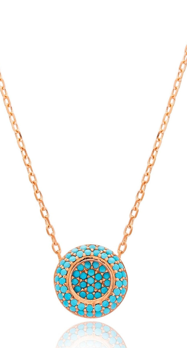 aegeanblue santorini sunset pendant handcrafted in 925 sterling silver and rose gold