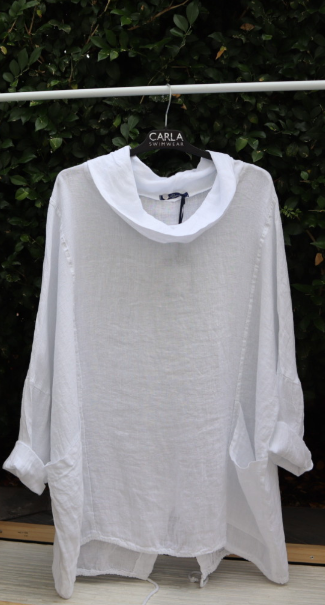Relaxed Lounger Linen Top - Made it Italy