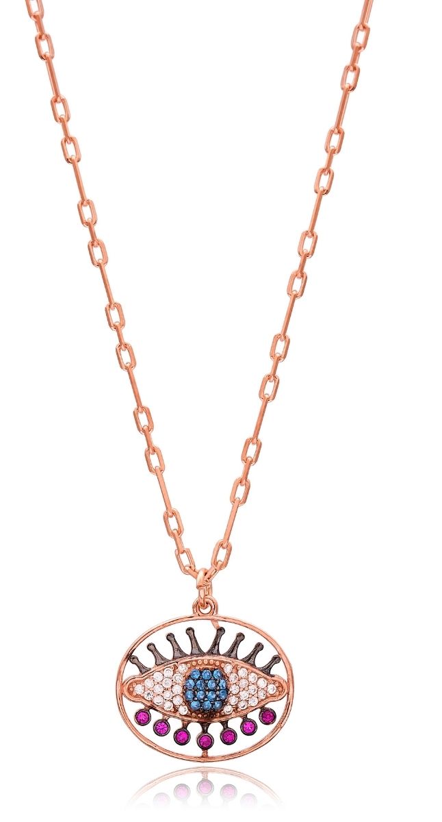 aegeanblue Electra pendant necklace - handmade in sterling silver with rose gold plating