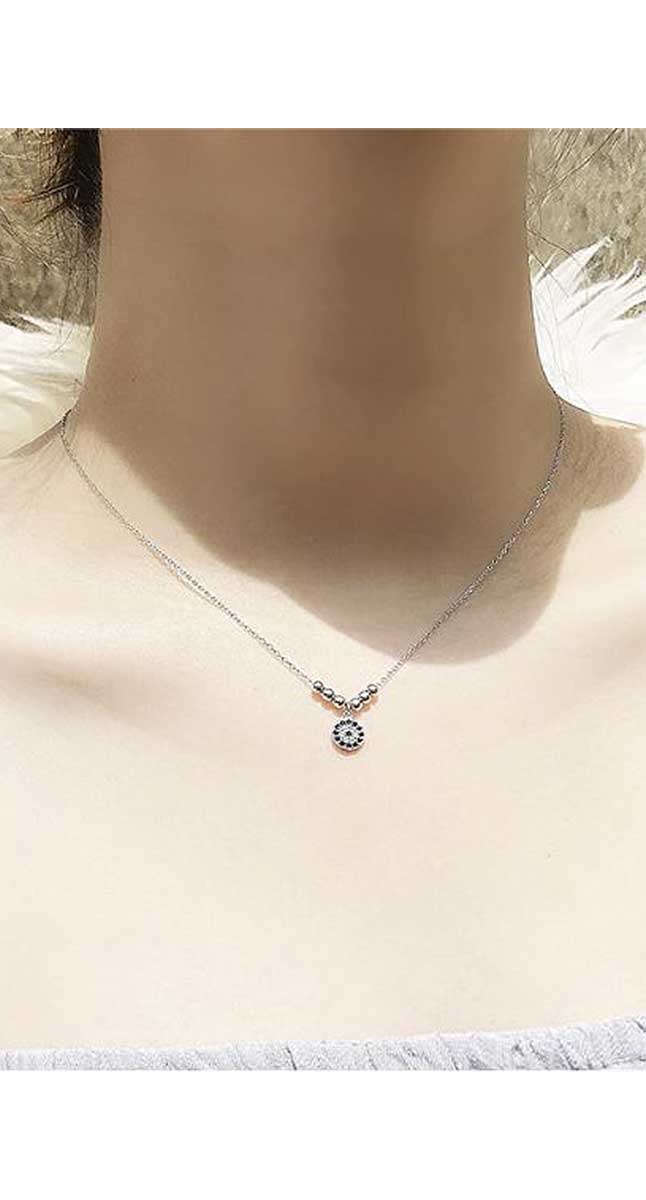 Aegeanblue Island Hopper Petite Pave Necklace - Sterling Silver
