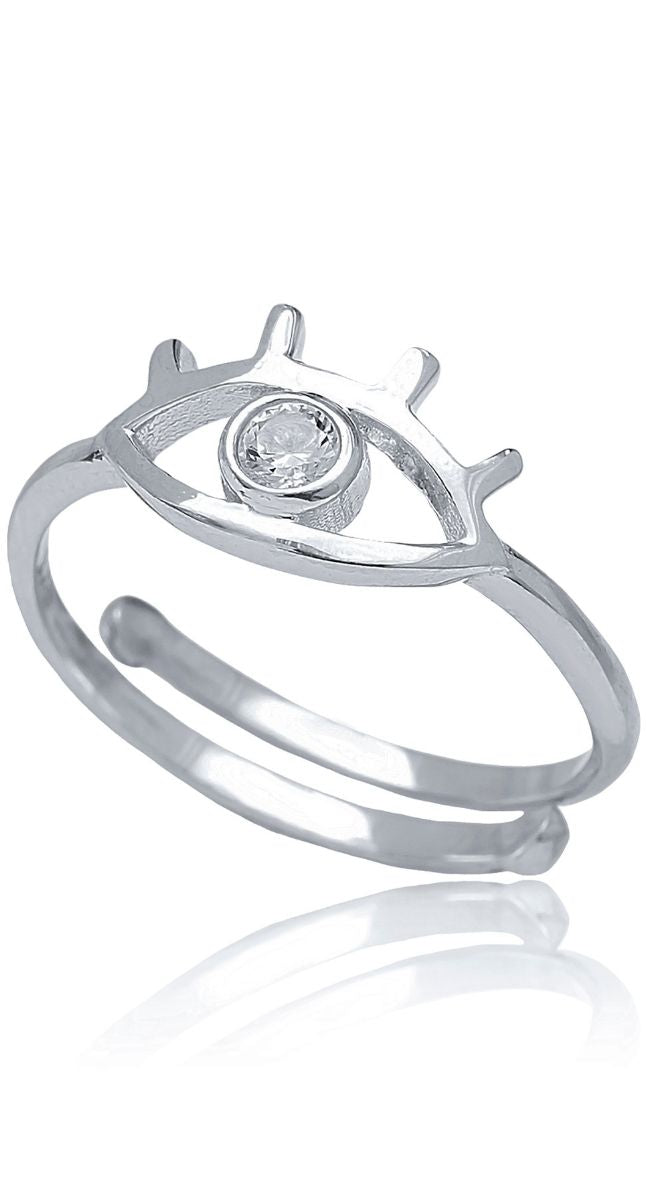 aegeanblue minimilist eye ring - handmade in sterling silver