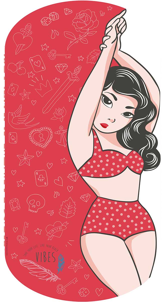 Vibes Pin-Up Ultramicrofibre Towel - Made in Italy 1900x900mm