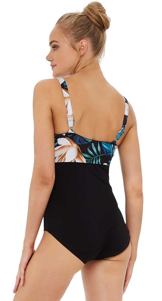 Poolproof Tropic Champagne Splice Mastectomy Suitable One Piece Swimsuit - Chlorine Resist