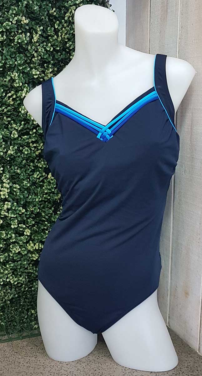 Poolproof Le Vogue DD-E Cup Fitting Rouleau Cross One Piece Swimsuit - Chlorine Resist